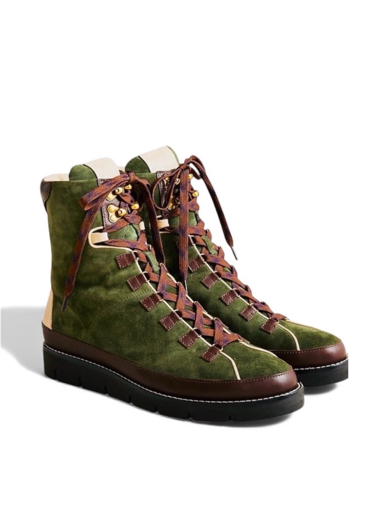 Nwob J.Crew Elsa Lace-Up Suede Boots In Huntington Green - Size 7
